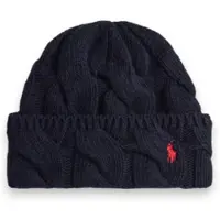 Ralph Lauren pour femme. 455P18125001 Bonnet en mélange de laine à rayures marine (OSFA), Casuel