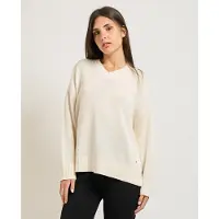 Armani Exchange pour femme. XW001904AF21574U1003 Pull à col en V blanc (S), Casuel, Coton, Manche longue
