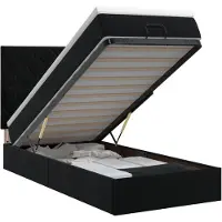 vidaXL Coffre de lit avec matelas, noir, 100 x 200 cm, revêtement en velours