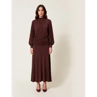 Twinset pour femme. 262TF2061 Robe longue avec drapés bordeaux (40), Casuel, Grenat, Viscose, Manche longue