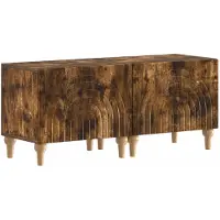 vidaXL Étagère LED pour téléviseur, 3 pièces, imitation chêne fumé, panneau de fibres de bois
