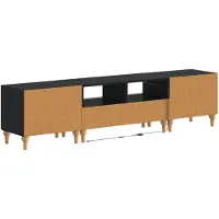 vidaXL Étagère LED pour téléviseur, 3 pièces, noire, en bois composite