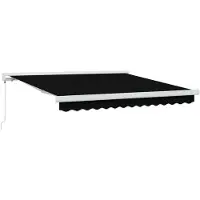 vidaXL Store à rallonge noir 350 x 250 cm en toile et aluminium