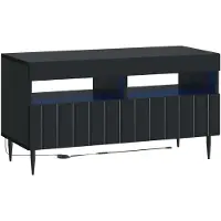 vidaXL Meuble TV LED noir en panneaux de particules