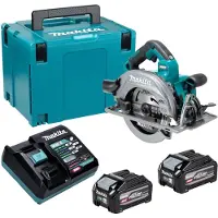 Makita Scie circulaire sans fil HS 003 GU201 40 V max. 190 mm sans balais + 2 batteries de 4,0 Ah + chargeur + Makpac