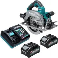Makita Scie circulaire sans fil HS 003 GM201 40 V max., 190 mm, sans balais + 2 batteries 4,0 Ah + chargeur
