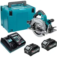 Makita Scie circulaire sans fil HS 003 GM201 40 V max., 190 mm, sans balais + 2 batteries 4,0 Ah + chargeur + Makpac