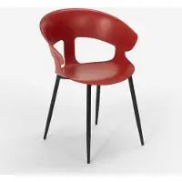 AHD Amazing Home Design Chaise design moderne en métal et polypropylène pour cuisine bar restaurant Evelyn - Rouge