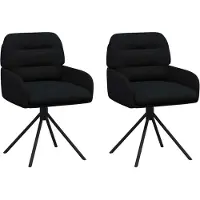 vidaXL : 2 chaises de salle à manger, revêtues de similicuir noir, dimensions : 59 x 59,5 x 90 cm