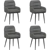 vidaXL - 4 chaises de salle à manger, tissu velours, gris foncé, 59 x 59,5 x 90 cm