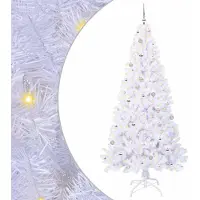 DKD Home Decor Sapin de Noël artificiel avec 300 LED Blanc 240 cm PVC et Acier