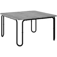 vidaXL Table basse grise imitation bois Sonoma, 79,5 x 79,5 x 45 cm, matériau composite bois