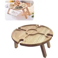 Markenlos Table de camping avec porte-verre, dimensions 30x16 cm - Pliable et transportable