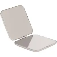 OEM Petit miroir de maquillage portable en acier inoxydable, avec double verre et design personnalisable