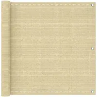 Syfax Écran de balcon Beige 90 x 1000 cm HDPE et Aluminium