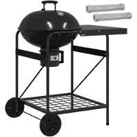vidaXL Barbecue au charbon de bois avec tubes pour fumage, 91 x 71 x 107 cm, en acier, noir