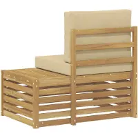 vidaXL Canapé d'angle d'extérieur , blanc, 91 x 63 x 73 cm, bois massif d'acacia