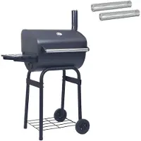vidaXL Barbecue au charbon de bois , 75 x 48 x 120 cm, couleur argent
