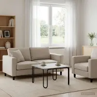 Prolenta Table basse exclusive - Couleur gris béton - 59 x 59 x 45 cm - Fabriquée en bois composite
