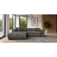 Sofiland Como Canapé d'Angle Tissu Structuré 270x192cm Réversible graphite