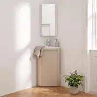 MOB-IN Ensemble lave-mains d'angle SORRENTO sur pieds avec robinet et armoire