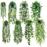 OEM Vignes d'eucalyptus artificielles pour l'intérieur et l'extérieur, lot de 8