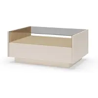 Furnlux Classic FURNLUX Table basse Hiro A, beige, 96 cm / Couleur principale : beige / Dimensions : 96 x 44 x 68 cm