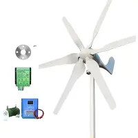 OEM Éolienne, 6 pales, solution énergétique autonome, avec système de contrôle hybride, 3000W, 12V