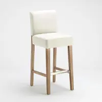 AHD Amazing Home Design Tabouret de bar cuisine bois Design Haut 74 cm Comfort XL - Shabby Blanc