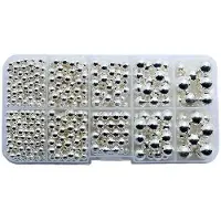 OEM Jeu de perles en plastique, 850 pièces, rondes, articles de décoration, plastique, 22 couleurs
