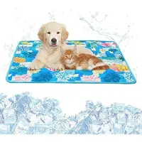 OEM Tapis rafraîchissant pour chien - Couverture rafraîchissante pour chien - Housse de coussin bleue - Résistante aux griffes - 60 x 50 cm - Pour chiens