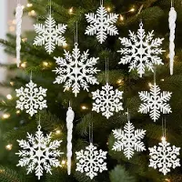 OEM Décorations de bougies suspendues - Flocons de neige scintillants et verres de glace - 22 pièces