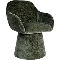 Duhome Chaise de salle à manger pivotante à 360°, fauteuil lounge en chenille, chaise pivotante moderne, chaise rembourrée pour le salon, la chambre ou le bureau