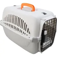 Gistuch Porte-animal en plastique facile à monter espace suffisant Excellente ventilation chien portable pour voyage en plein air Gris