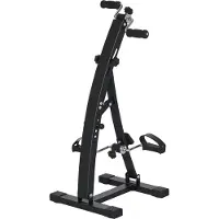 HOMCOM Vélo d'appartement pédalier rééducation bras jambes écran LCD multifonctions hauteur guidon réglable 40L x 42,5l x 100H cm noir