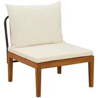 vidaXL Banc de jardin avec coussin, en bois d'acacia massif et corde, style naturel
