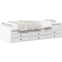 vidaXL Sommier avec rangement Blanc 80 x 200 cm Panneau de particules