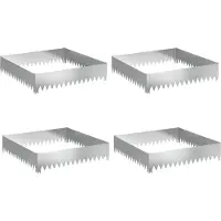 vidaXL Bordure de jardin, lot de 4, 100 x 100 x 20 cm, acier, argenté