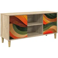vidaXL Meuble TV BONN, 102 x 33 x 50 cm, panneaux de particules imitation bois Sonoma