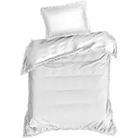 Eurofirany Housse de couette , 140 x 200 cm, blanche, avec taies d'oreiller