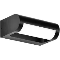 Silamp Applique murale LED 10W, orientable, noire, IP65 - Lumière chaude 2300K - 3500K
