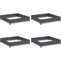 vidaXL Bordure de jardin, lot de 4, 100 x 100 x 20 cm, acier, anthracite