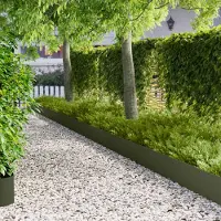 vidaXL Bordure de jardin, 10 pièces, 100 x 18 cm, acier, vert olive