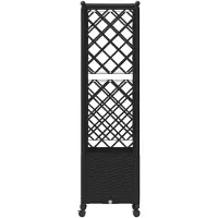 vidaXL Jardinière surélevée avec treillis et toit, noire, 124,5 x 40 x 142 cm, en PP