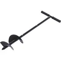 OEM Pelle de jardin multifonction - Foret hélicoïdal - Planteuse - Tuteur de jardin - Réglable sur 3 niveaux de hauteur - Conception ergonomique - Noir brillant - 15 x 30 x 85 cm