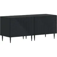 Syfax Meuble TV, noir, en panneaux de particules