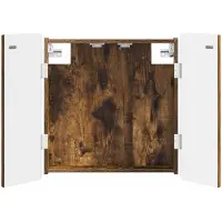 vidaXL Armoire pour jeu de fléchettes, modèle ZWOLLE, en bois imitation chêne fumé, dimensions : 52,5 x 10,5 x 57,5 cm