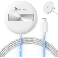 Reagle Chargeur MagSafe Qi2 À Induction 15 W, Station De Recharge Sans Fil Magnétique Pour Samsung Galaxy, Apple iPhone Et AirPods, Blanc