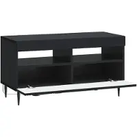 vidaXL Meuble TV LED noir en panneaux de particules