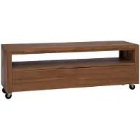 Prolenta Meuble TV exclusif - Dimensions : 110 x 30 x 40 cm - Bois massif teck naturel